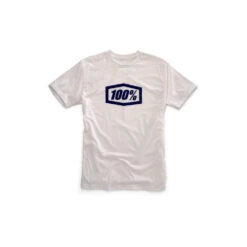 100% T-shirt Essential Wit - Blauw