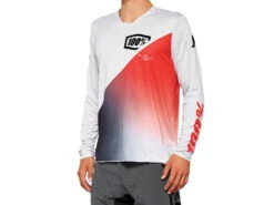 100% R-Core X Long Sleeve Jersey - Grijs/Racer Rood