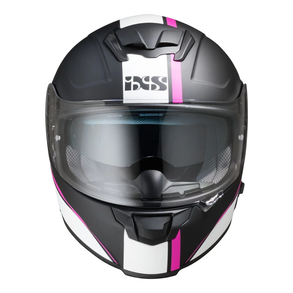 IXS 215 2.1 Motorhelm Mat Zwart Wit Roze 2 IXS 215 2.1 Motorhelm Mat Zwart Wit Roze - Afbeelding 2