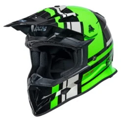 Motorcrosshelm IXS361 2.3 Zwart-groen-grijs