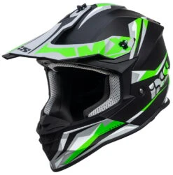 Motorcrosshelm IXS362 2.0 - Zwart Mat-groen Fluo